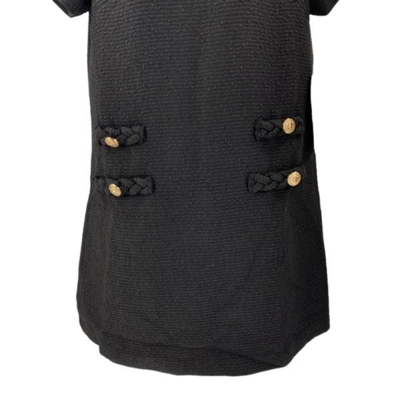 Tuckernuck | NEW Black Tweed Jackie Short Sleeve Classic Retro Mini Dress Size M - Picture 6 of 11
